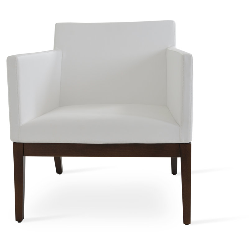 Petit fauteuil Harbut, Similicuir blanc