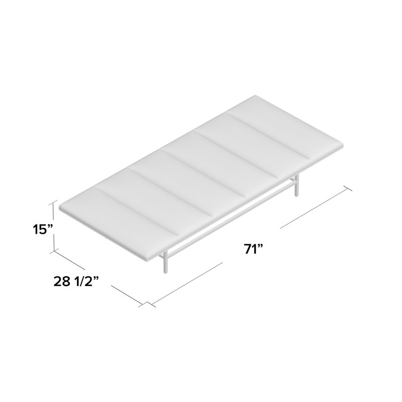 Ardmore Genuine Leather Bench, Light Grey Leather 202-010