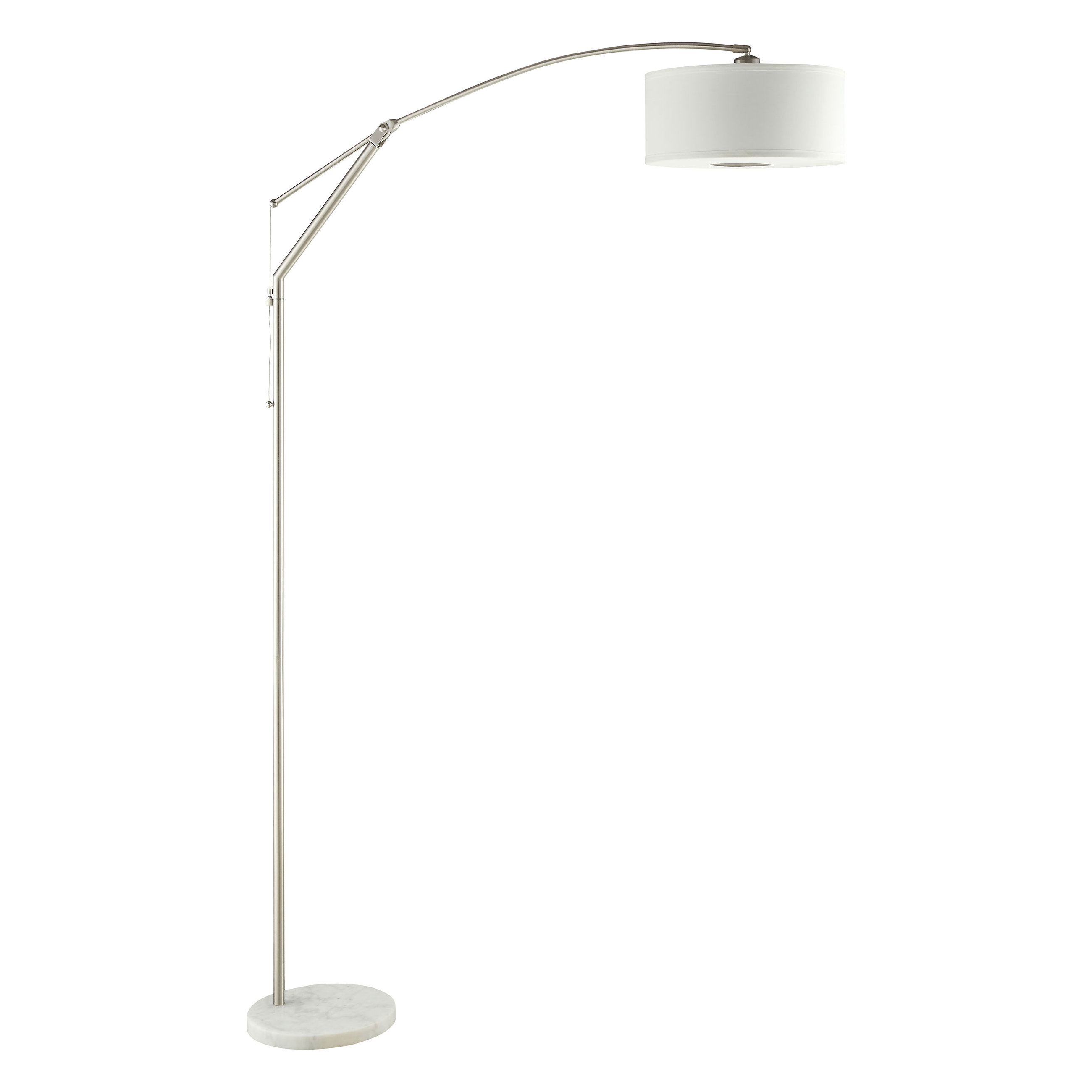 Hokku Designs Jamison Chrome Arc Floor Lamp - Adjustable Height Drum ...