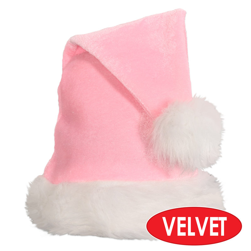 Chapeau de père Noël rose clair