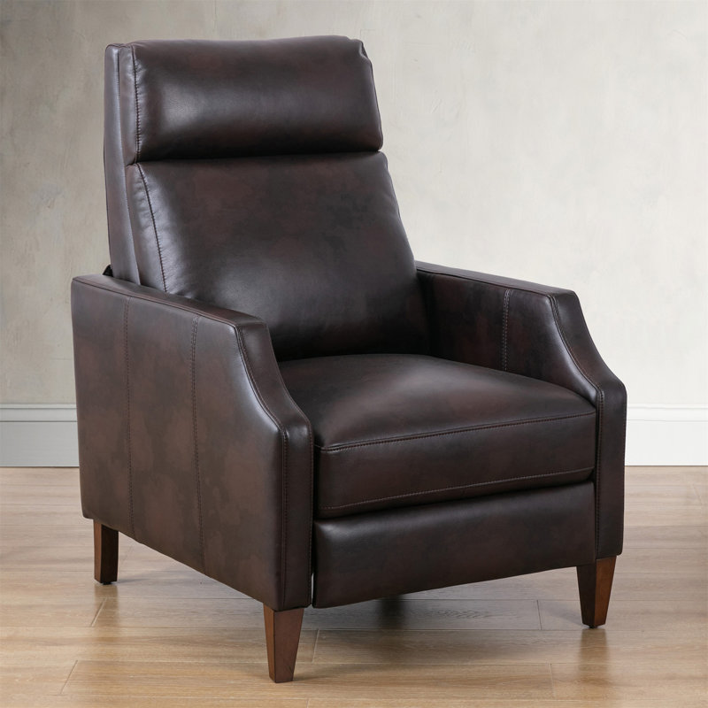 Ainka 28.25'' Wide Manual Standard Recliner, Burnished Brown Faux Leather