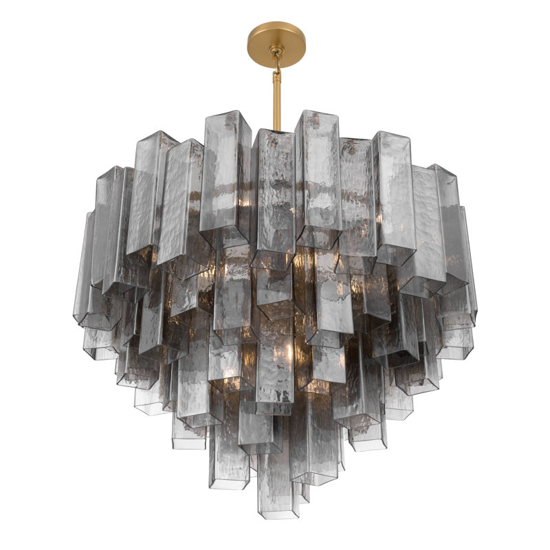 Luminaire suspendu 15 lumières 32,75 po Torvento, Gris