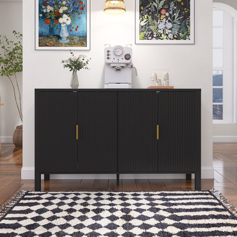 Armoire de rangement Modern Stripe, Noir