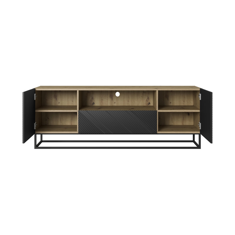 Audryna Unfinished TV Stand for TVs up to 55", Artisan/Black