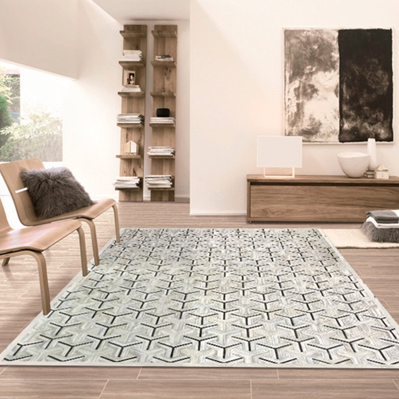 Nemesis Cowhide Geometric Area Rug, Rectangle 10' x 14'
