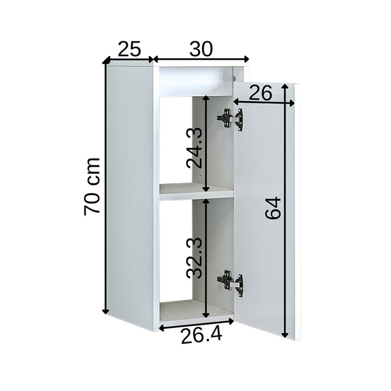 Bittencourt Bathroom Towel Storage Cabinet, White