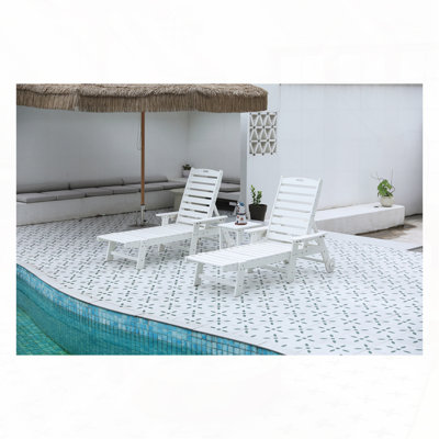 Ensemble de chaise longue d'extérieur en PEHD pour l'extérieur 3 pièces