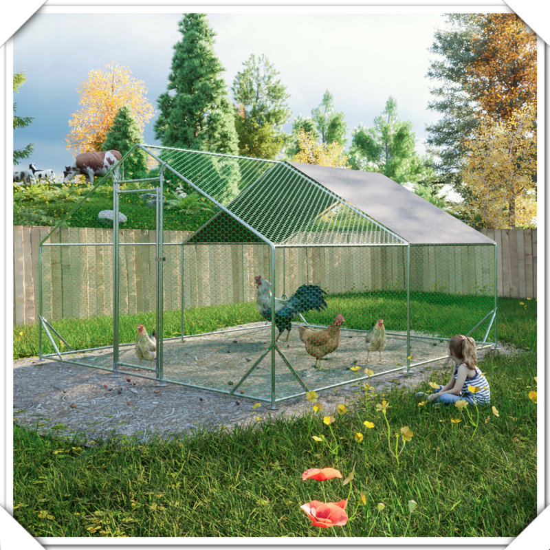 Housse imperméable anti-ultraviolets pour poulailler en métal galvanisé, H 76 po x l 156 po x P 120 po