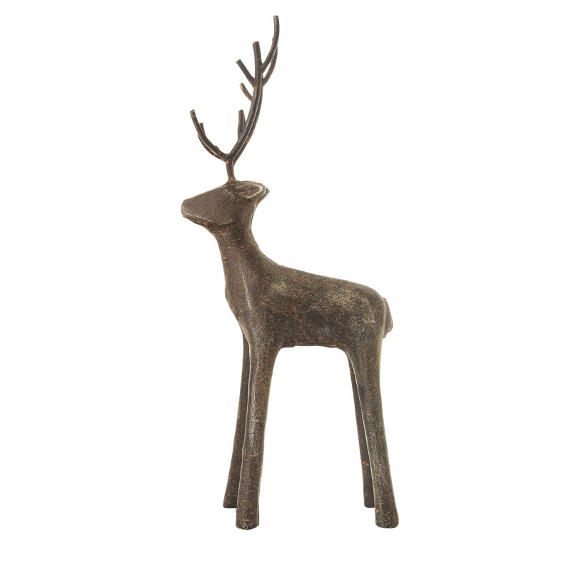 Cerf debout en fonte