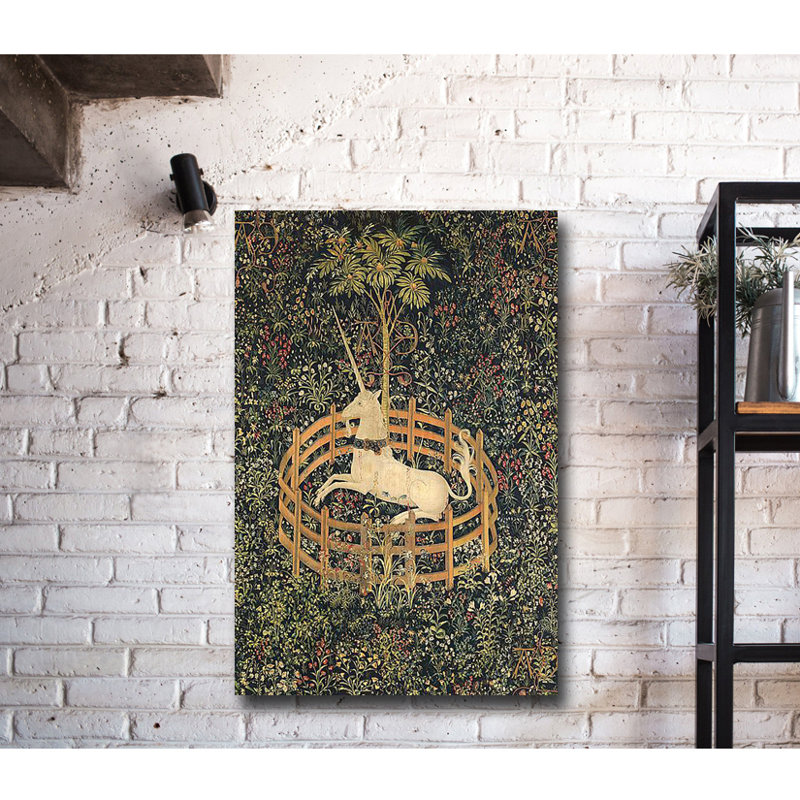 «La licorne en captivité», reproduction de peinture acrylique sur toile tendue