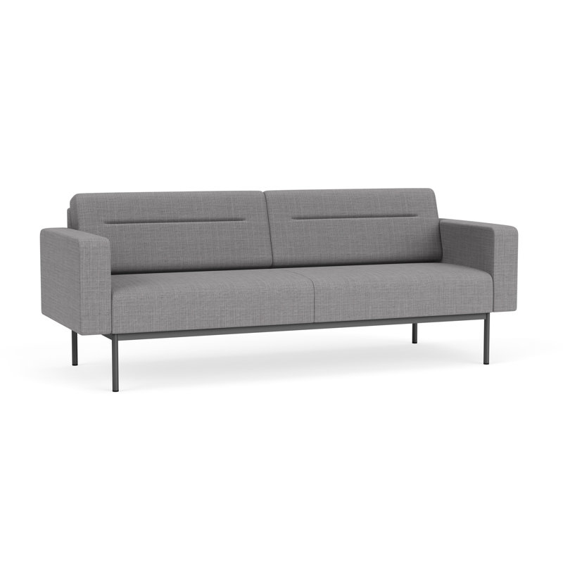 Canapé de réception Darsey, Sans alimentation, Gris anthracite, Gris chambray