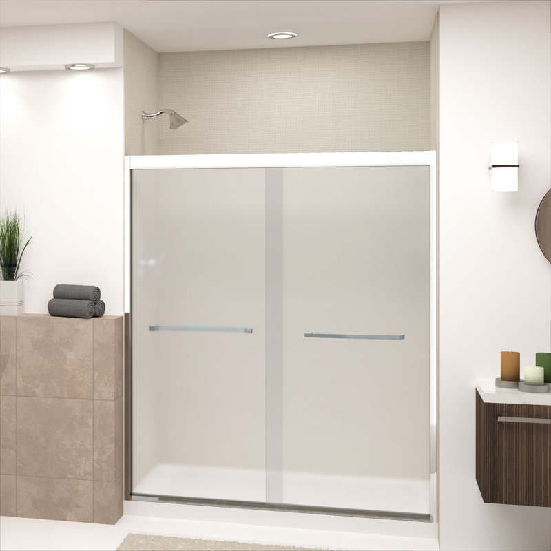 Frederick 59" Polished Chrome Semi-Frameless Sliding Shower Door