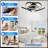 22" Black Modern Flush Mount Low Profile Ceiling Fan with Light and Smart APP Control