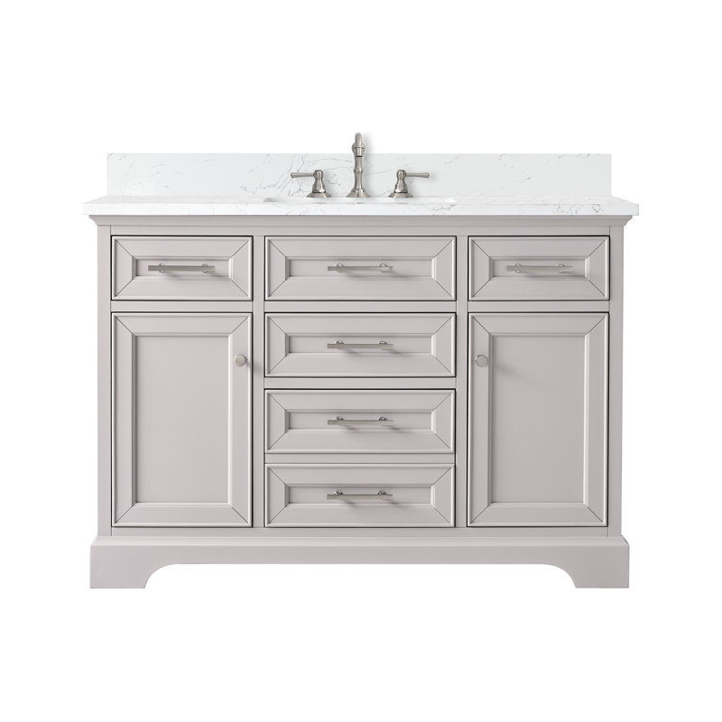 Thompson 48" W Single Vanity, Taupe/Brushed Nickel