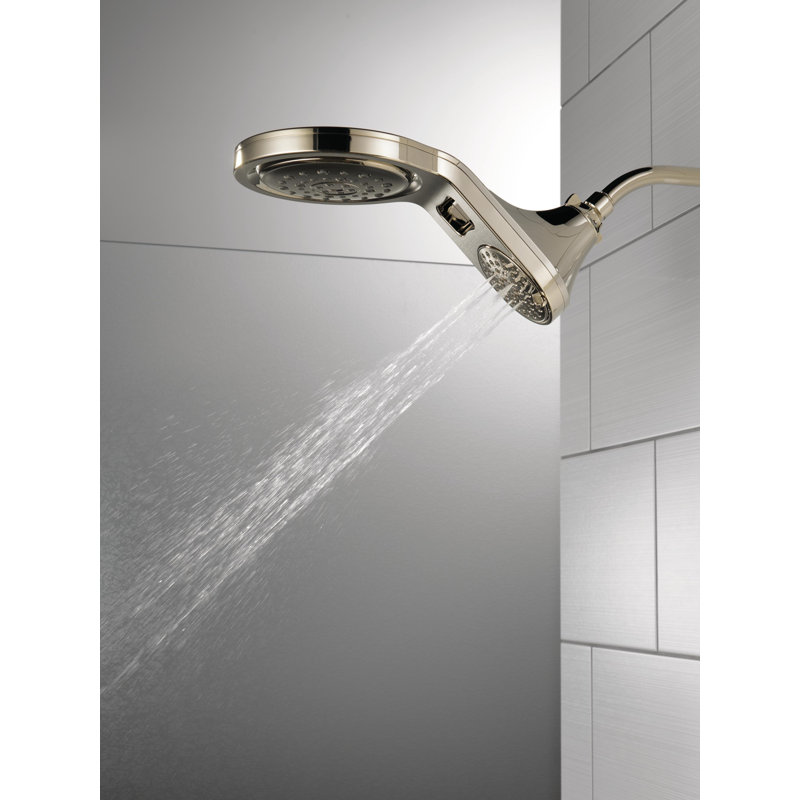 HydroRain Multi Function Adjustable Dual Shower Head, Polished Nickel