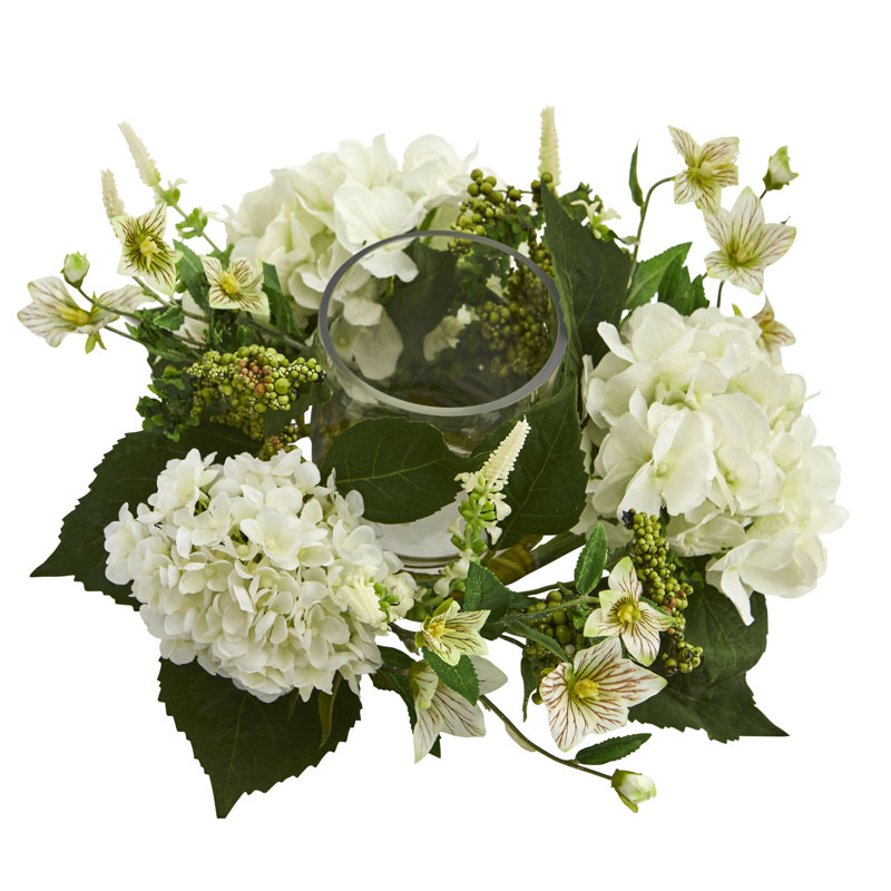 Hydrangea Candelabrum Arrangement, 6"H x 16"W x 16"W