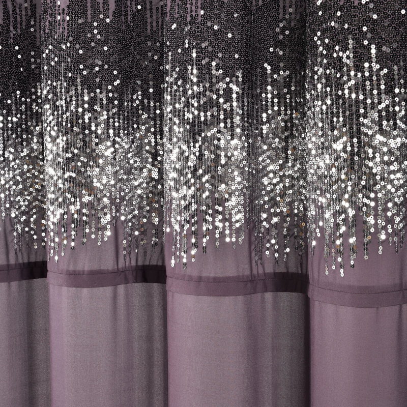 Marsham Polyester Shower Curtain, Purple/Black