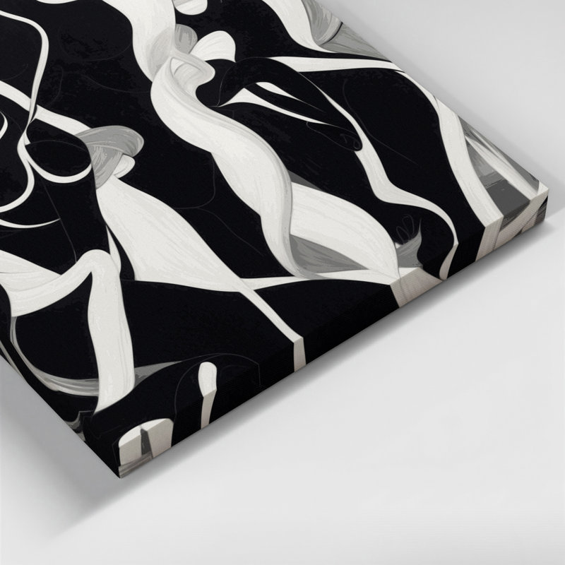 Abstrait art figuratif noir sur toile 59, H 12 po x l 12 po