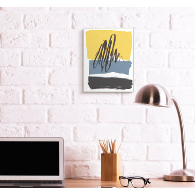 Motif abstrait sur des formes vibrantes jaune bleu