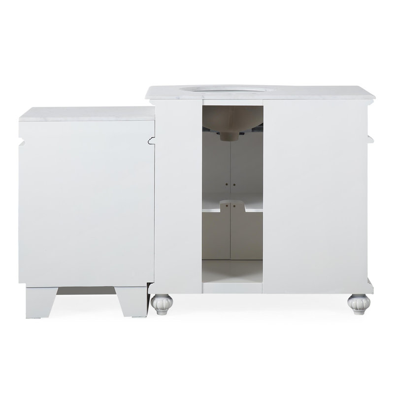 Fleur De Lis Living Okane 56'' Single Bathroom Vanity with Carrara Marble Top