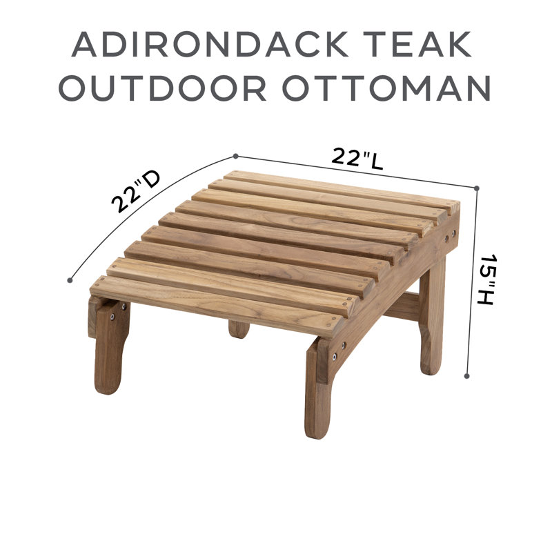 Chaise Adirondack d'extérieur en teck massif Cadisha