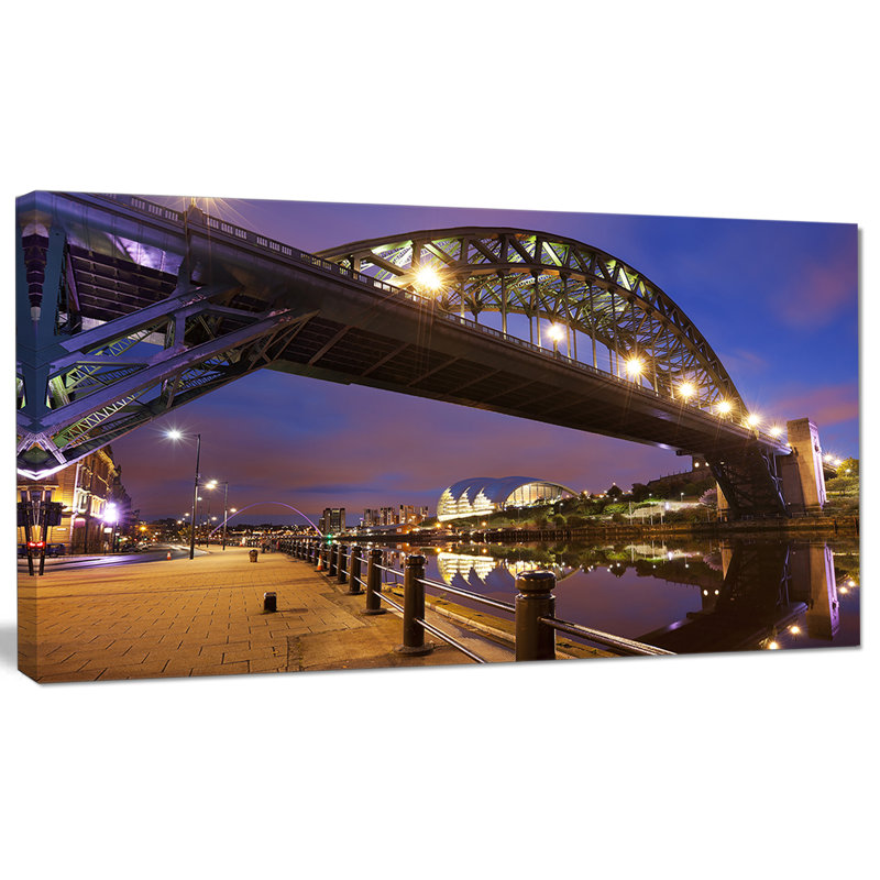 « ponts over river tyne newcastle », reproduction de photo sur toile, H 16 po x l 32 po x P 1 po