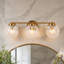 Luminaire de salle de bain en verre craquelé à intensité variable l 21,7 po Jenavicia Certifié ETL-1677781456