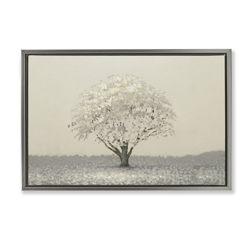 Cadre flottant Neutre Radiance Tree, design par Michael Marcon, H 21 po x l 31 po, Cadre flottant gris lustré