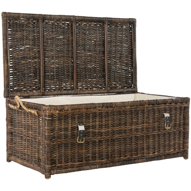 Caden 46" Wicker Storage Trunk, Brown