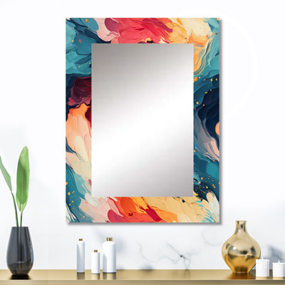 Artistique aux couleurs pastel, expression abstraite - miroir mural décoratif abstrait, miroir moderne, impression sur métal