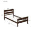 Lit simple avec tête et pied de lit, structure en bois d'hévéa-157989783