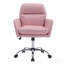 Cuir artificiel, cuir synthétique, base noire, hauteur réglable, convient au bureau, à la chambre à coucher, à la coiffeuse et à d'autres environnements. Une chaise de bureau. Rose