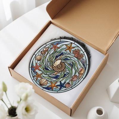Panneau de vitrail Ocean Swirl, 7,8 heures