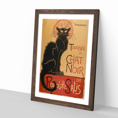 Chat Noir Cat by Theophile Steinlen - Framed Print