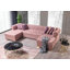 Lorena Pink Velvet Sectional Chaise-92113158