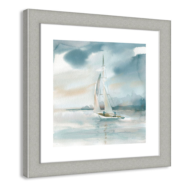 Avnoor «Subtle Mist I», reproduction de peinture à l'aquarelle encadrée, H 18,5 po x l 18,5 po x P 1,25 po, Argent brossé
