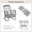 3-Piece Outdoor Rocking Chair Set Hand-Woven PE Rattan Chairs-Grey