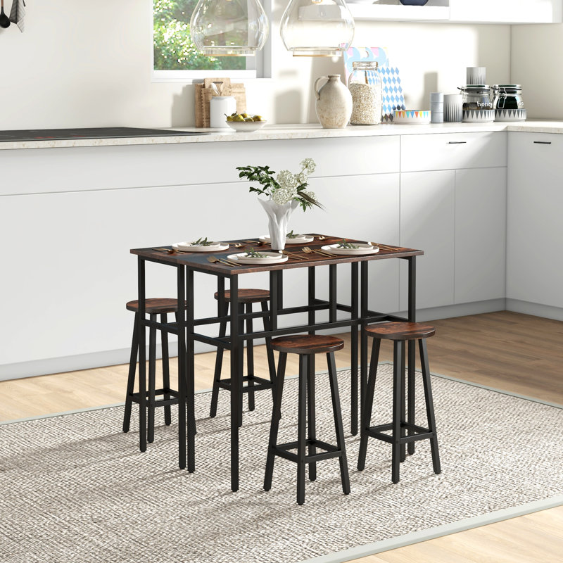 Coatesville 4 - Person Dining Set, Brown, Brown