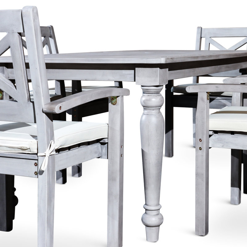 Rectangular Dining In Silver Gray With Umbrella Accommodation Stylish Outdoor Table And Stacking Chairs