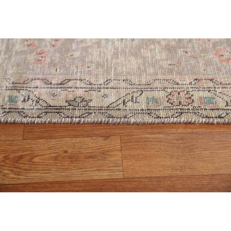 Tapis rose en laine noué à la main de conception unique 1960S 9 pi 10 po x 12 pi 5 po Romaeo