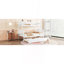 Lit simple superposé en bois d'hévéa simple avec lit gigogne, échelle convertible et garde-corps, lit convertible détachable, avec lit gigogne simple, blanc