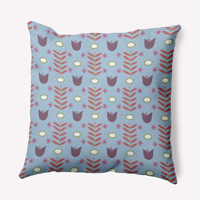 Floral Outdoor Reversible Throw Pillow