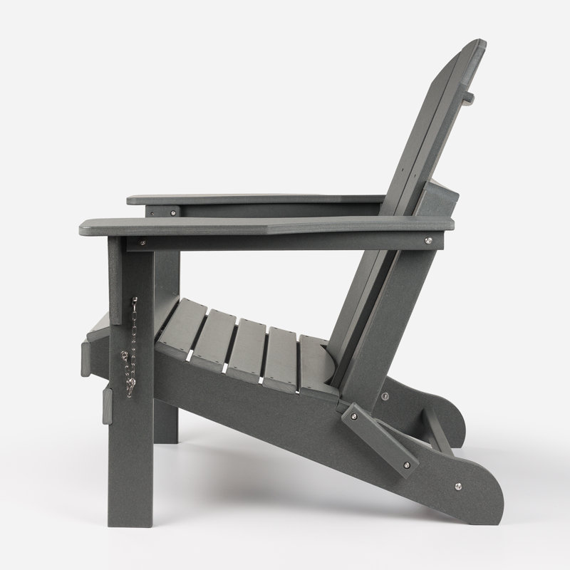Deerfiled Foldable Outdoor Adirondack Chair, Grey