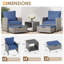 Ensemble de conversation en rotin pour 2 personnes avec repose-pieds Idamarie-85514300-105270513