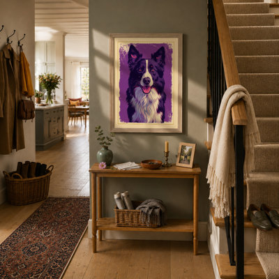 Cheerful Collie Modern - Framed Print