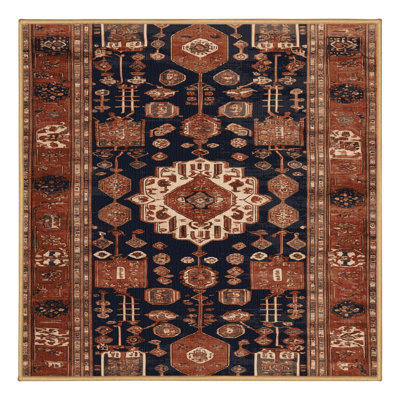 Machine Washable Turkish Brown Area Rug