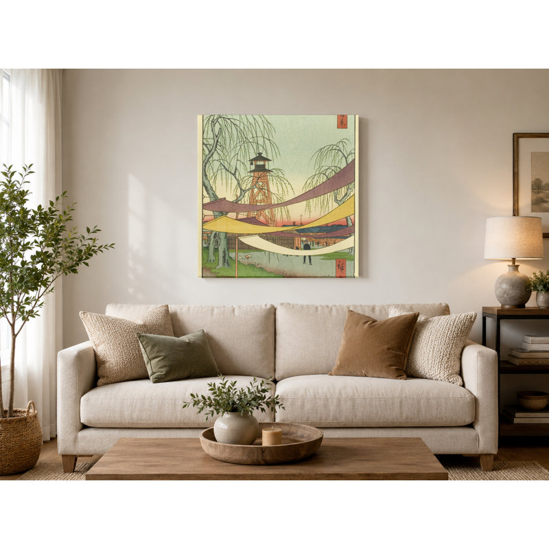 Hatsune Riding Grounds (1857) - art mural carré sur toile, H 8 po x l 8 po