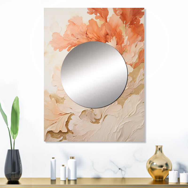 Décoration murale rose et blanche Coastal Coral Collage III - Miroir côtier MTMIR108845, 32 po x 24 po