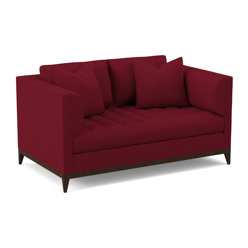 Paramount Upholstered 64'' Loveseat, American Walnut, Margaret Lipstick Polyester Blend