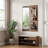 Wall Mounted Full Length Mirror, Full Body Mirror With Shelf, Full Body Mirror With Hook Wall Mounted Mirror With Multifunctional Design Panel, Bedroom/Living Room/Entrance  (47.6*15.7In)-1040575348